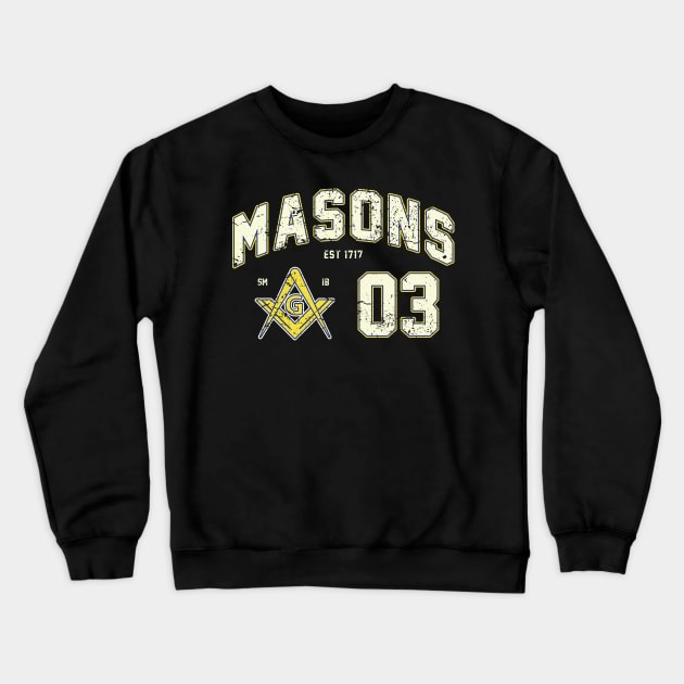 Masons Sporty Jersey Style Masonic Freemason Crewneck Sweatshirt by Master Mason Made